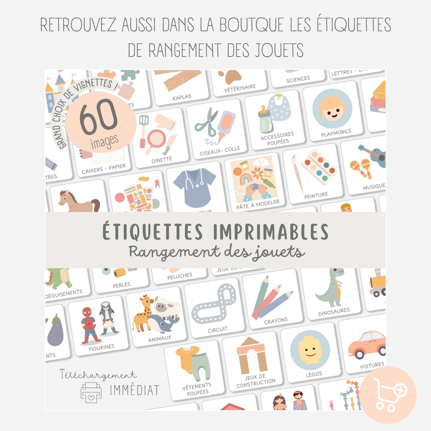 Etiquettes rangement des vêtements enfant