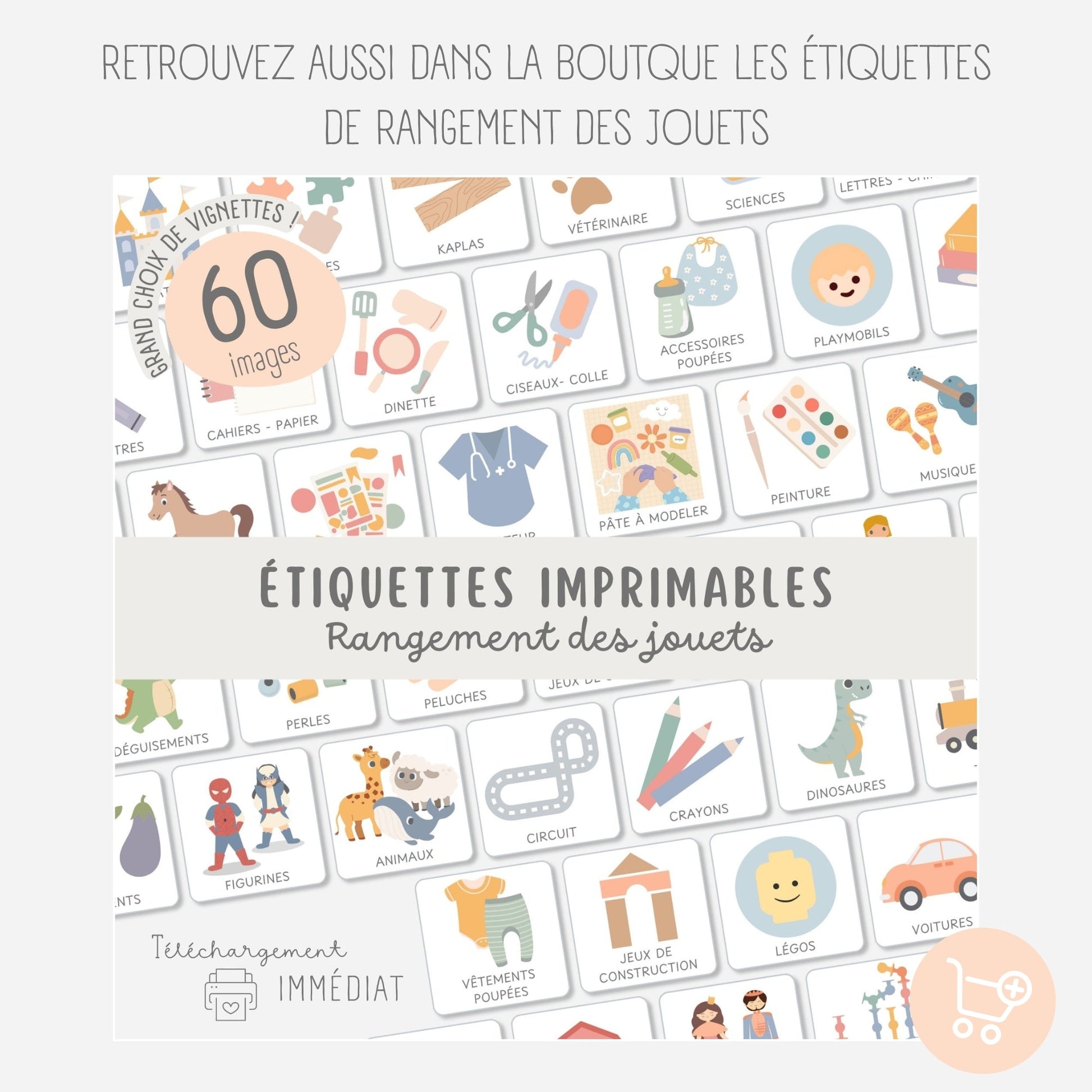 Etiquettes rangement des vêtements enfant Little Cabane