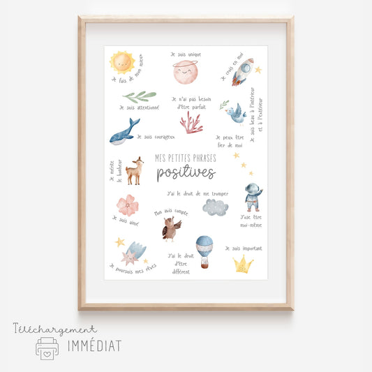 Affiche affirmations positives Little Cabane