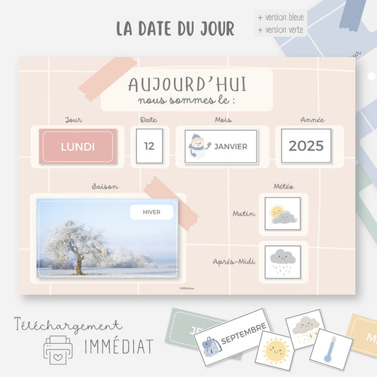 Date du jour - Calendrier du jour Little Cabane