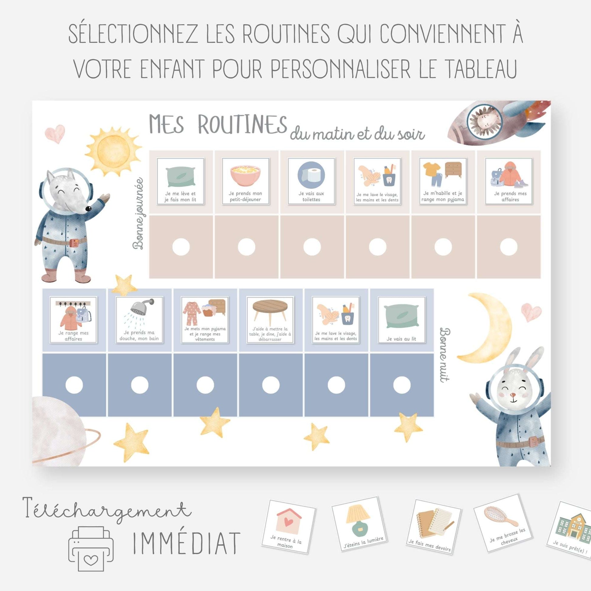 Mon tableau des routines - Espace Little Cabane