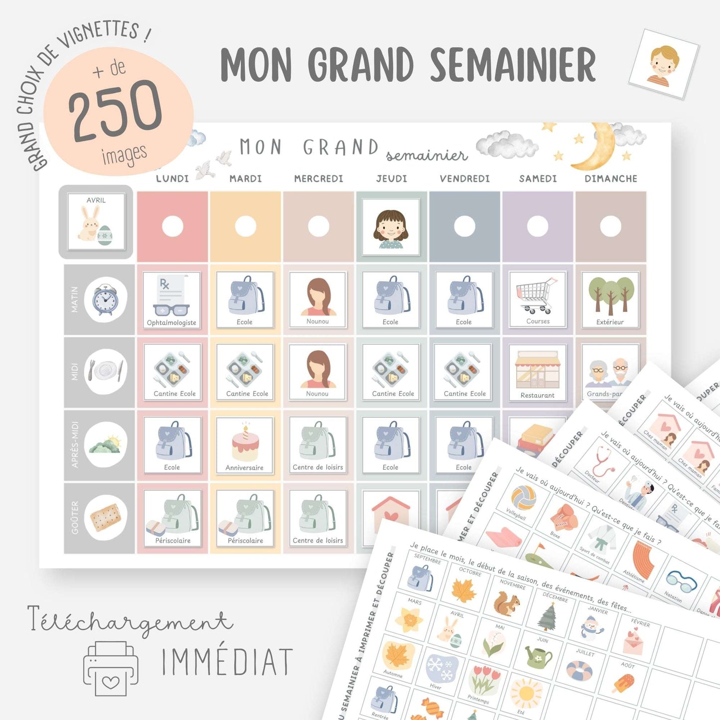 Mon grand semainier, 250 vignettes Little Cabane