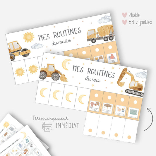 Mes tableaux de routines pliables - Chantier Little Cabane