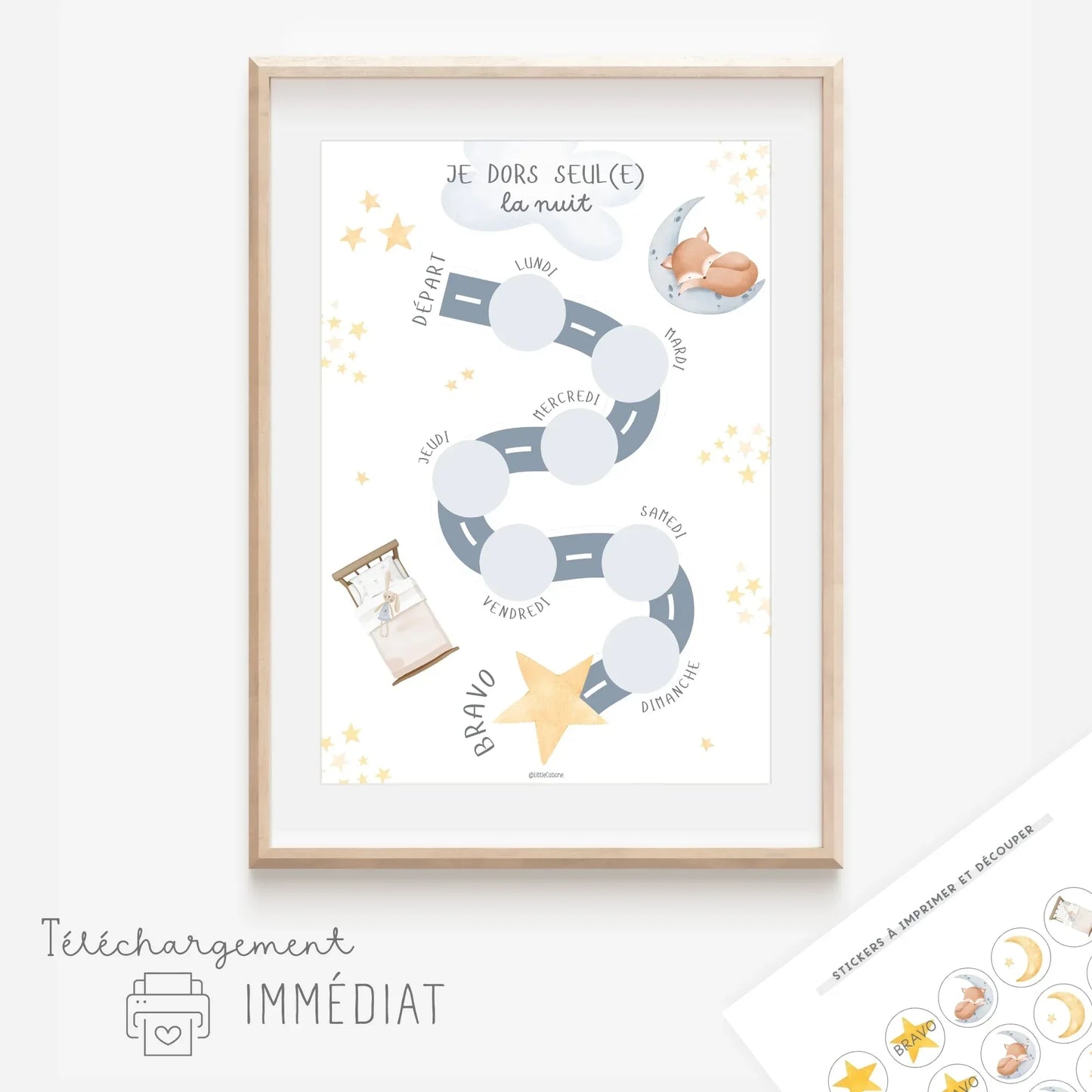 Affiche du sommeil en autonomie - Je dors seul la nuit - Little Cabane