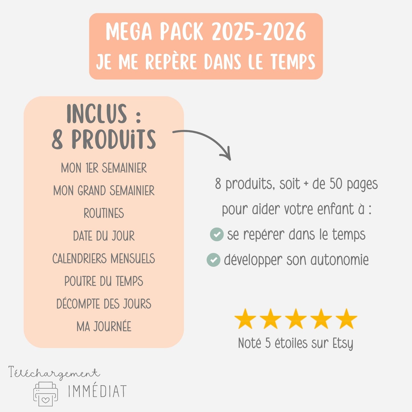 Pack Se repérer dans le temps, Semainiers et Routines Little Cabane