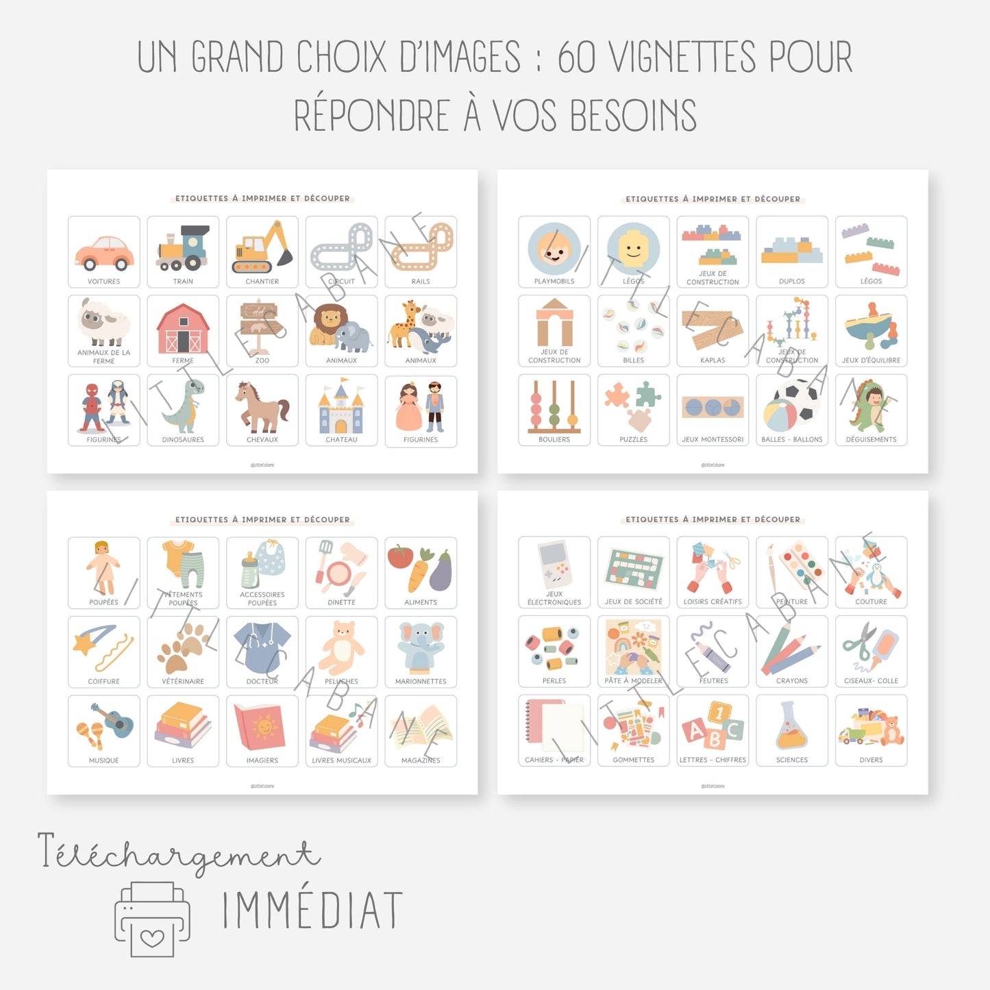 Etiquettes rangement des jouets enfant Little Cabane