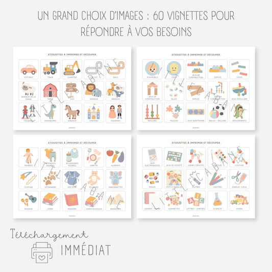 Etiquettes rangement des jouets enfant Little Cabane