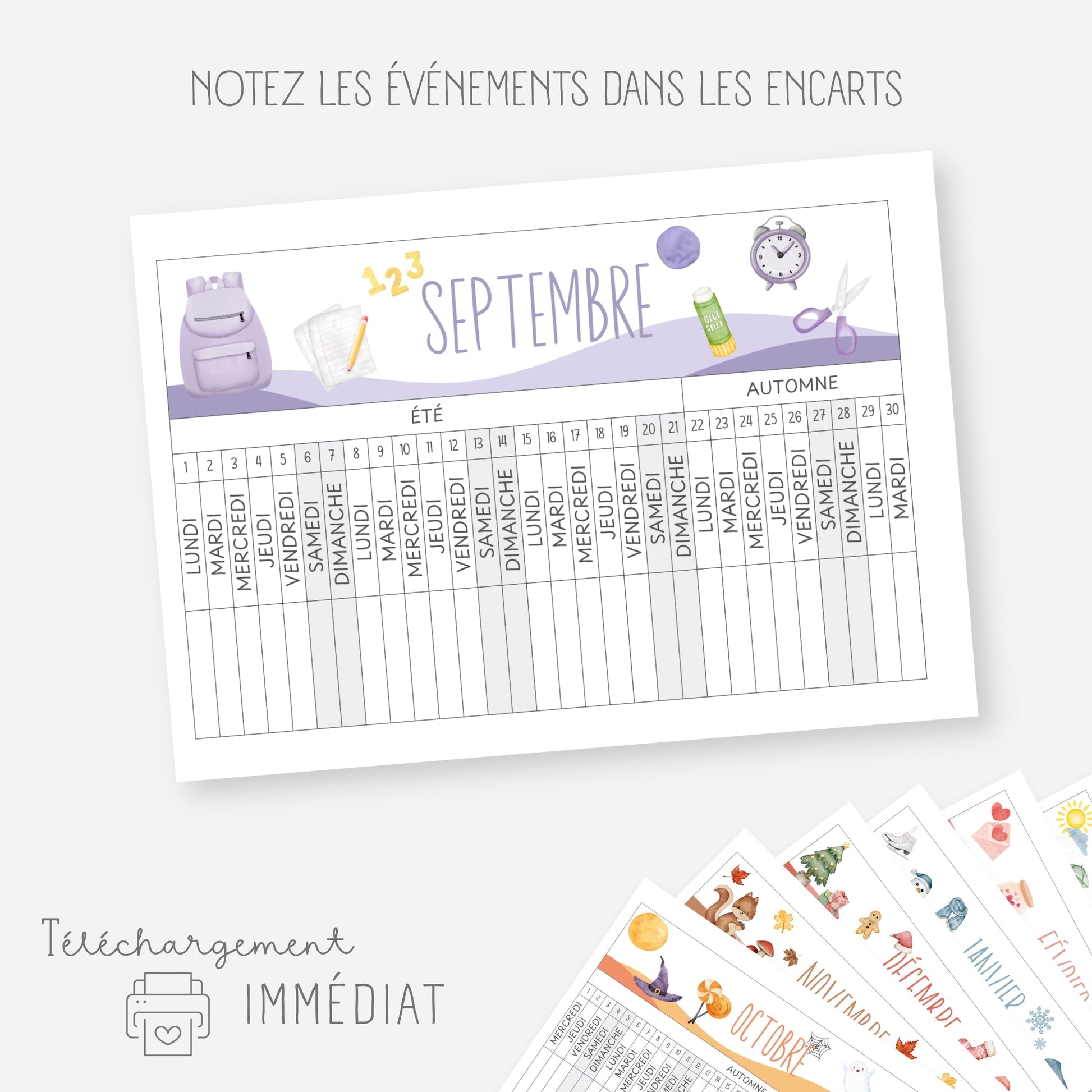 Poutre du temps Montessori année scolaire 2025-2026 Little Cabane