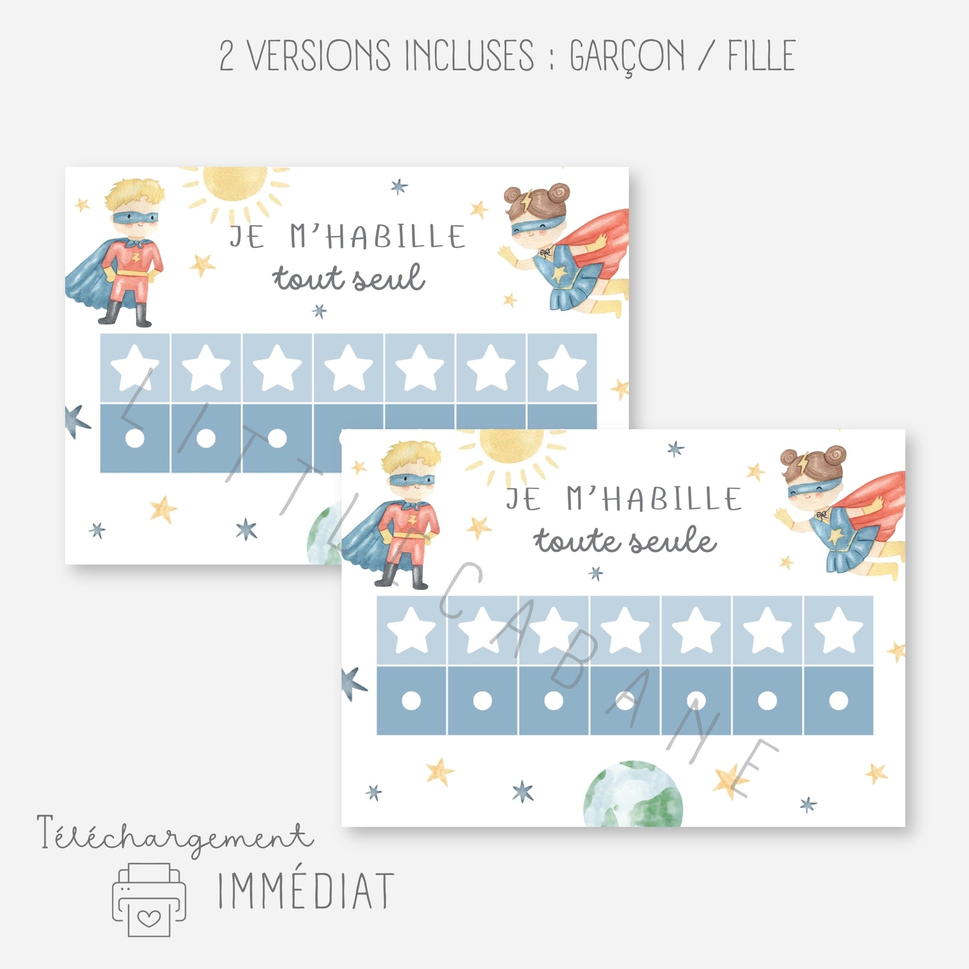 Tableau habillage - Je m'habille seul Little Cabane