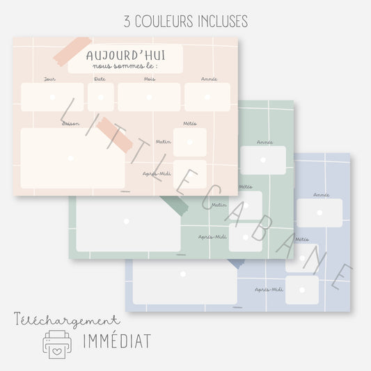 Date du jour - Calendrier du jour Little Cabane