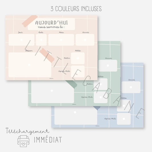 Date du jour - Calendrier du jour - Little Cabane