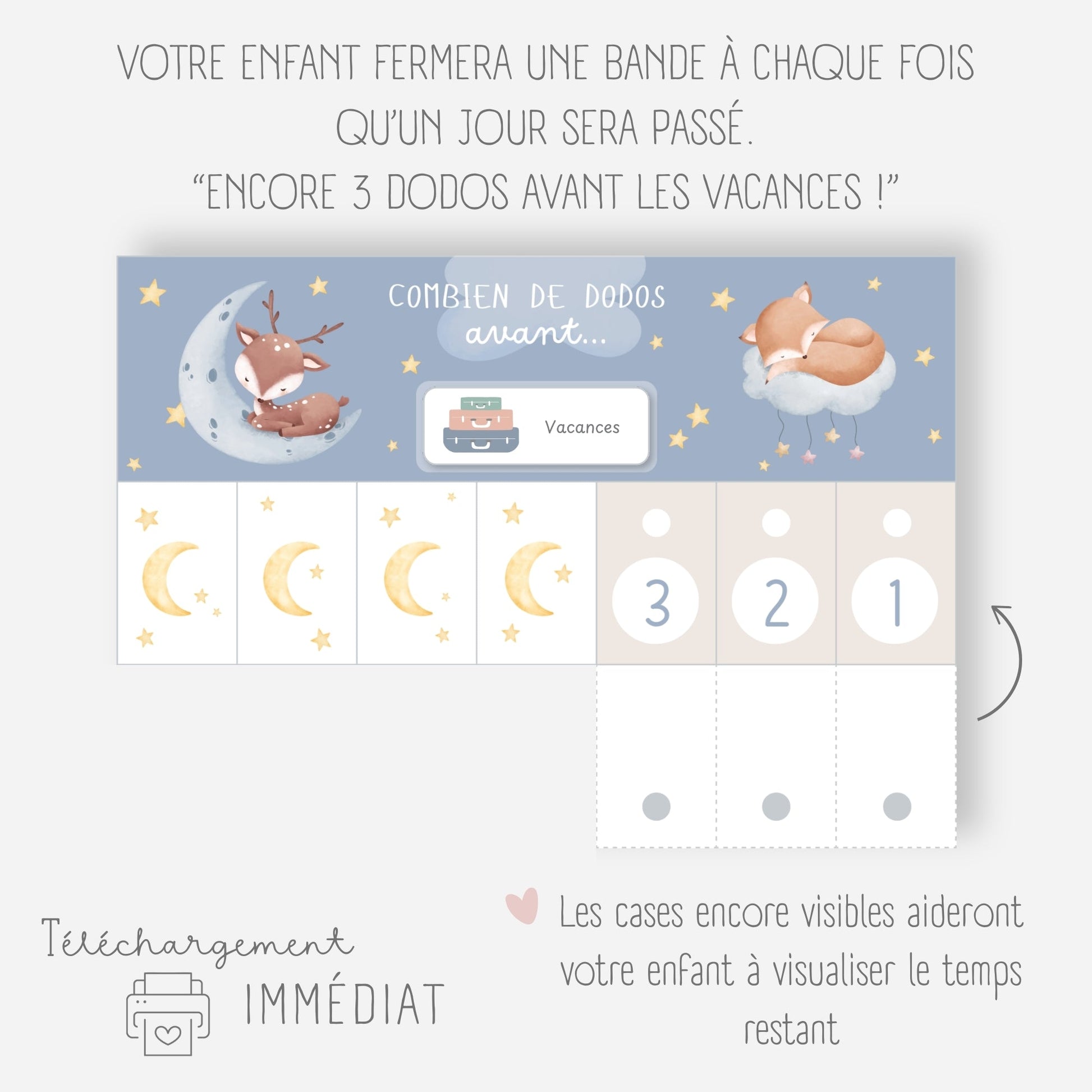 Mon tableau de décompte des jours - Combien de dodos avant ? Little Cabane