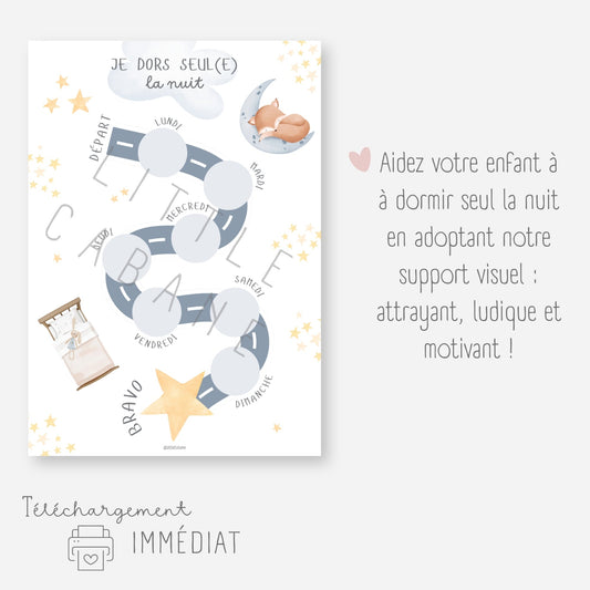 Affiche du sommeil en autonomie - Je dors seul la nuit Little Cabane