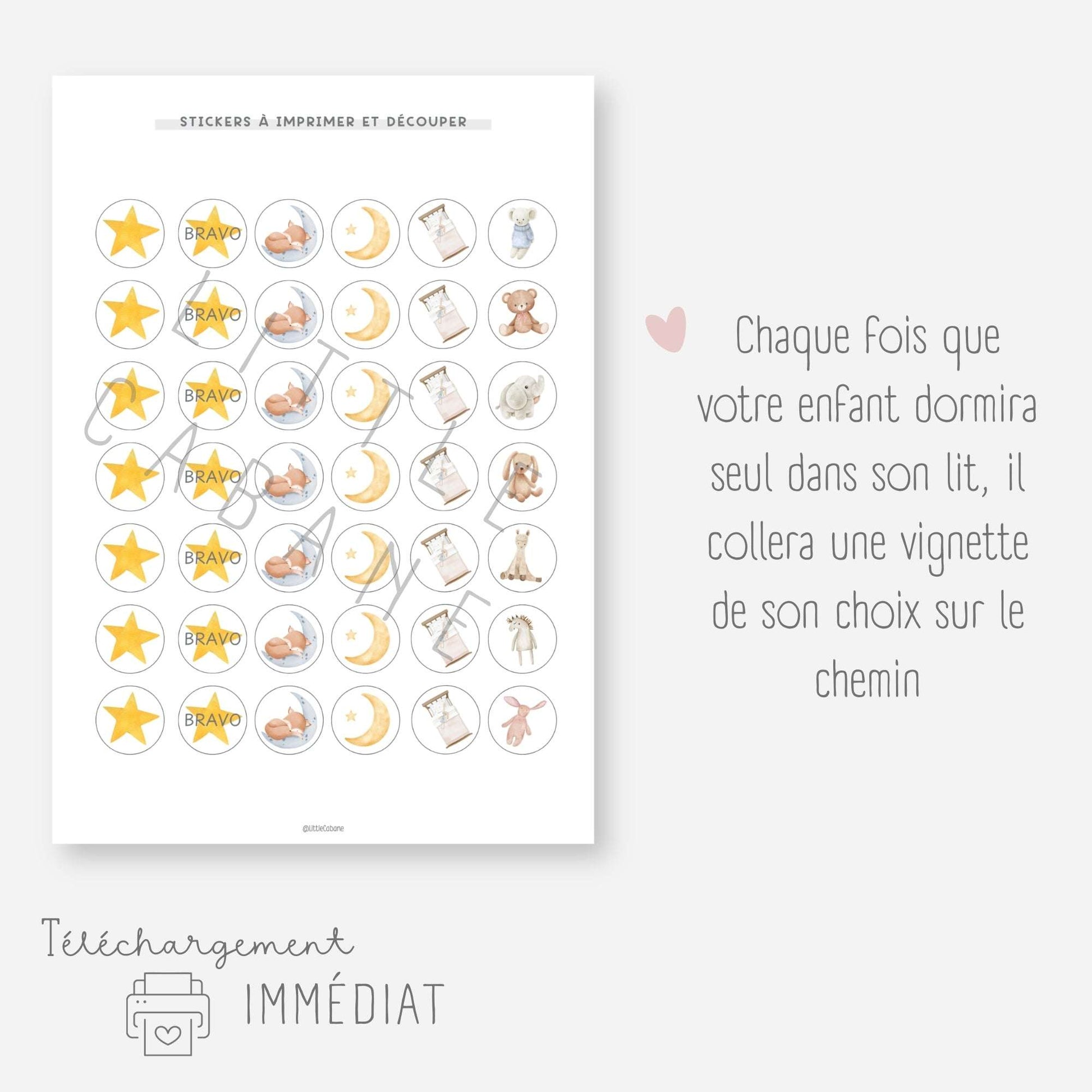 Affiche du sommeil en autonomie - Je dors seul la nuit Little Cabane