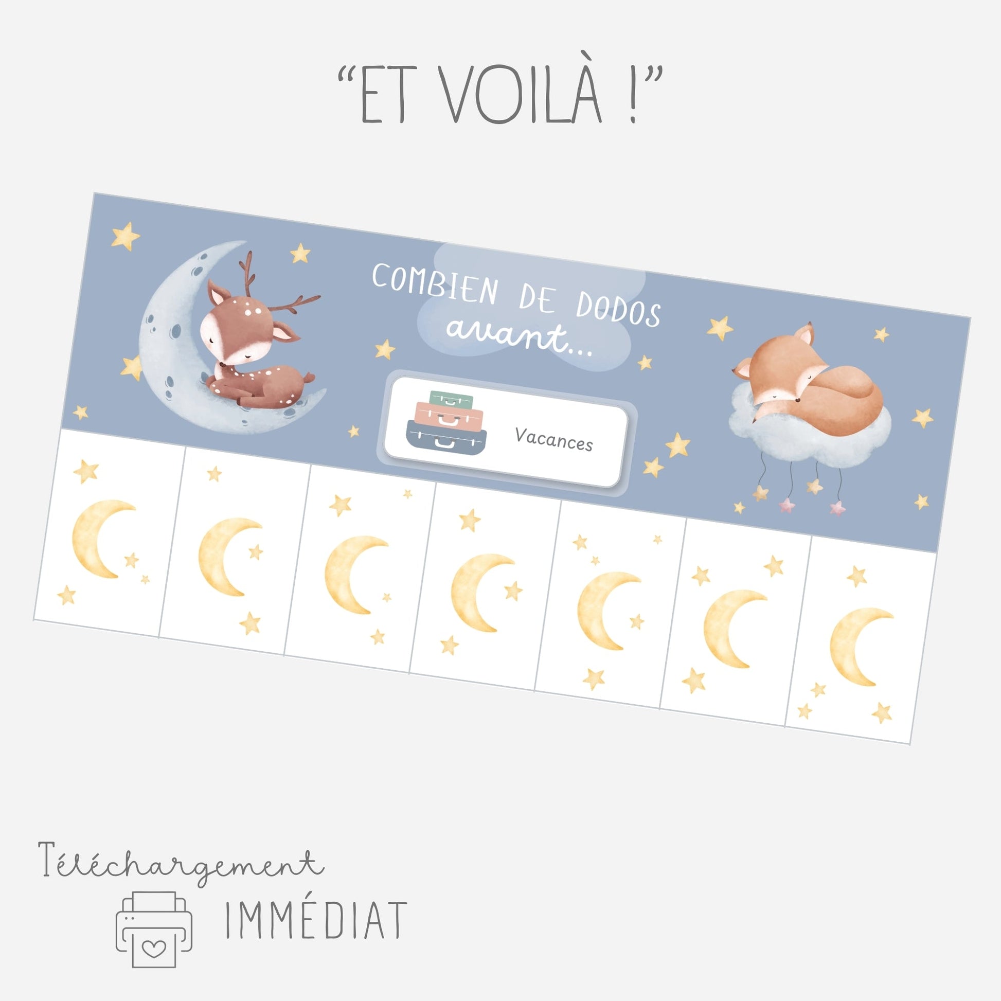 Mon tableau de décompte des jours - Combien de dodos avant ? Little Cabane