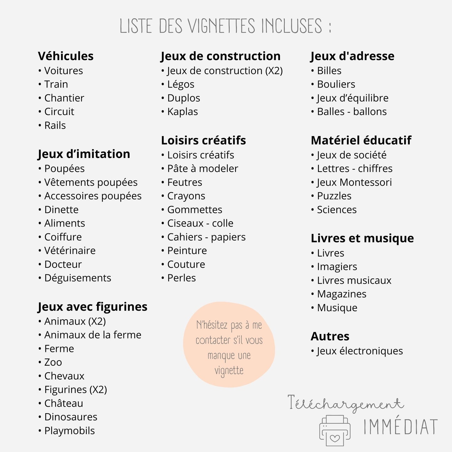 Etiquettes rangement des jouets enfant Little Cabane