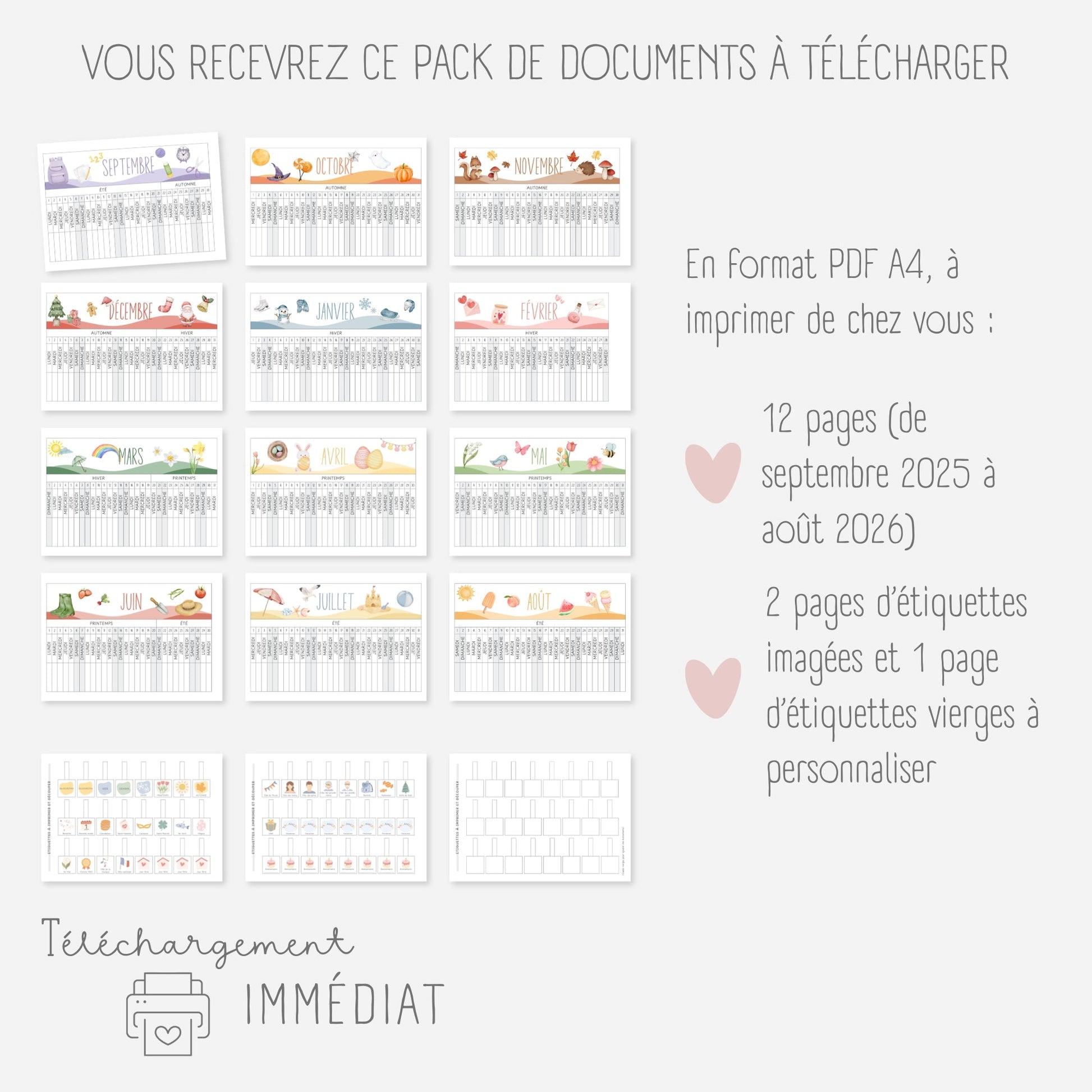 Poutre du temps Montessori année scolaire 2025-2026 Little Cabane