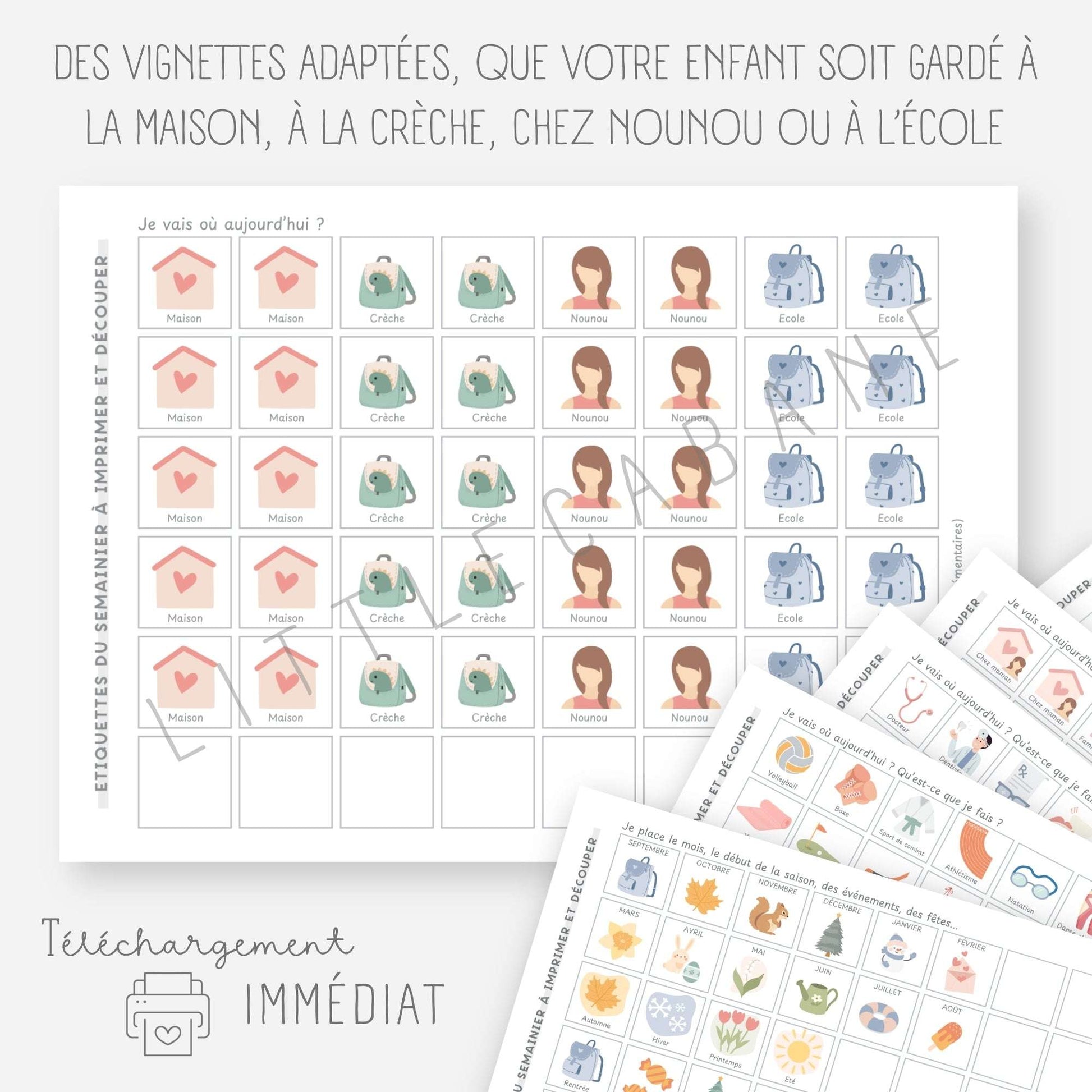Mon grand semainier, 250 vignettes Little Cabane