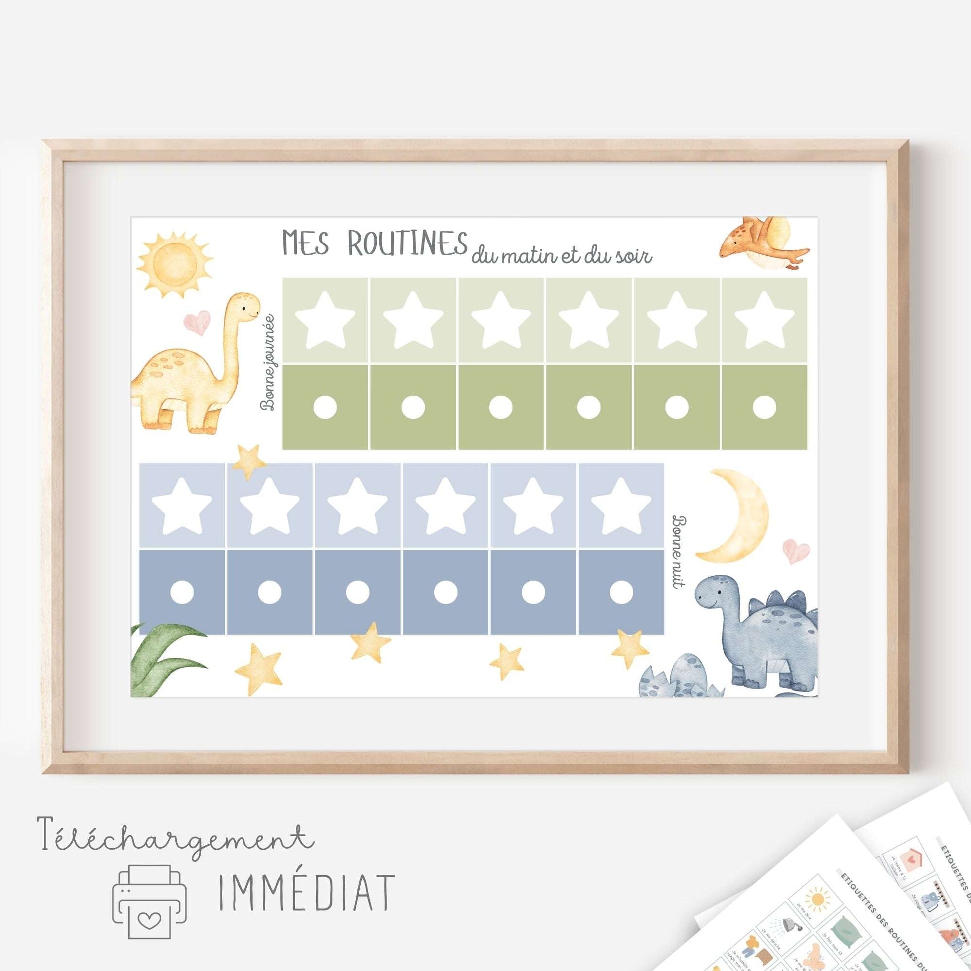 Mon tableau des routines - Dinosaure Little Cabane