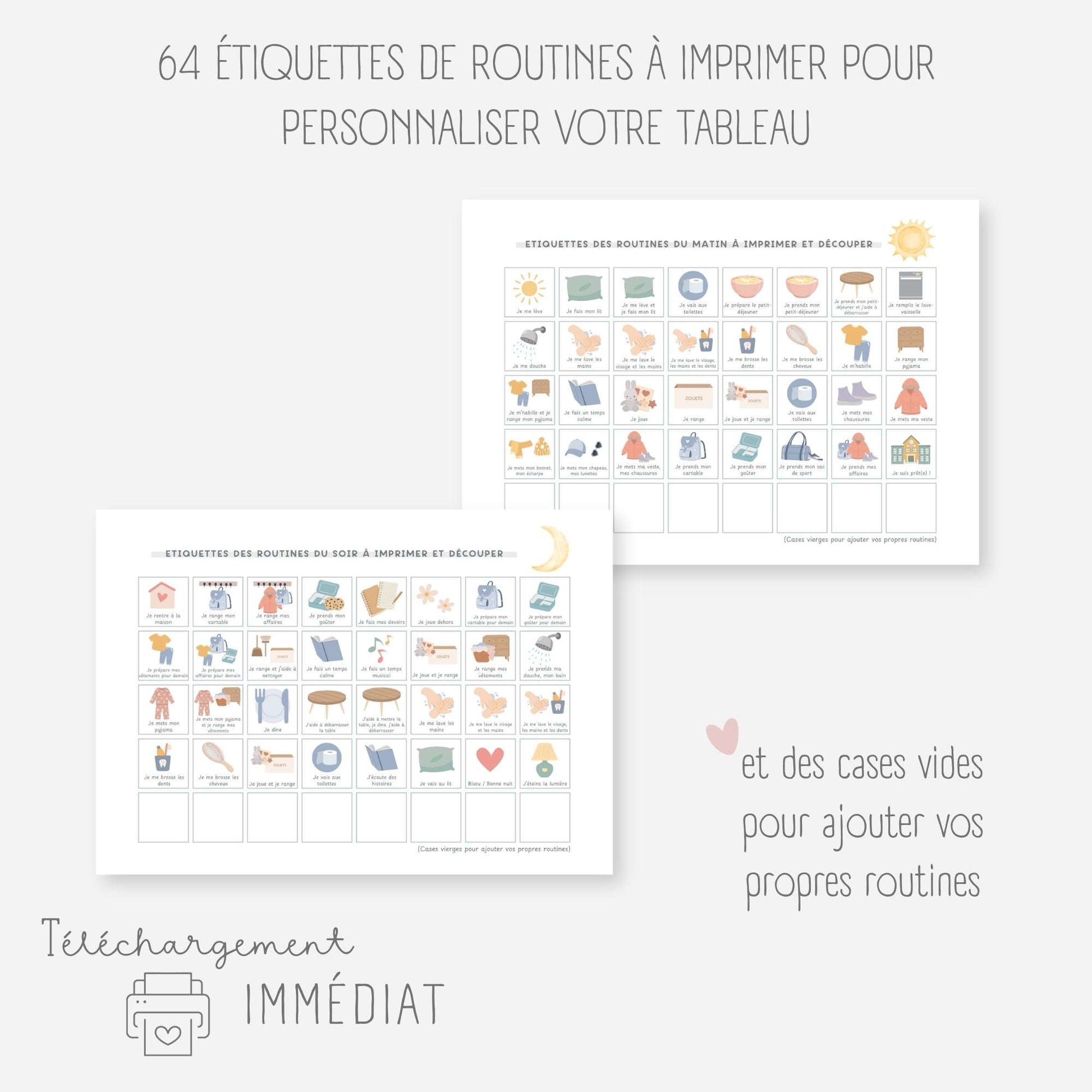 Mon tableau des routines - Licorne Little Cabane