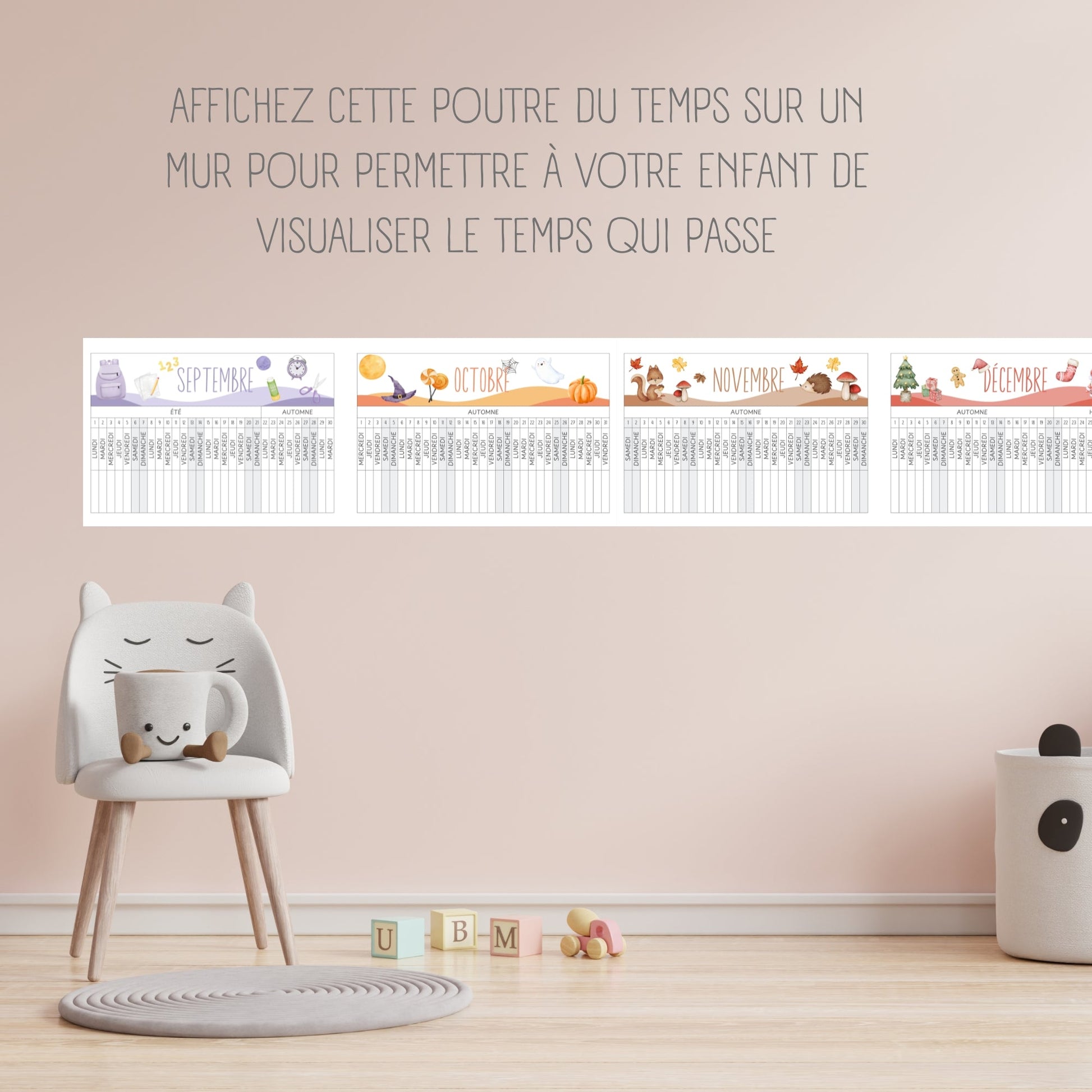 Poutre du temps Montessori année scolaire 2025-2026 Little Cabane