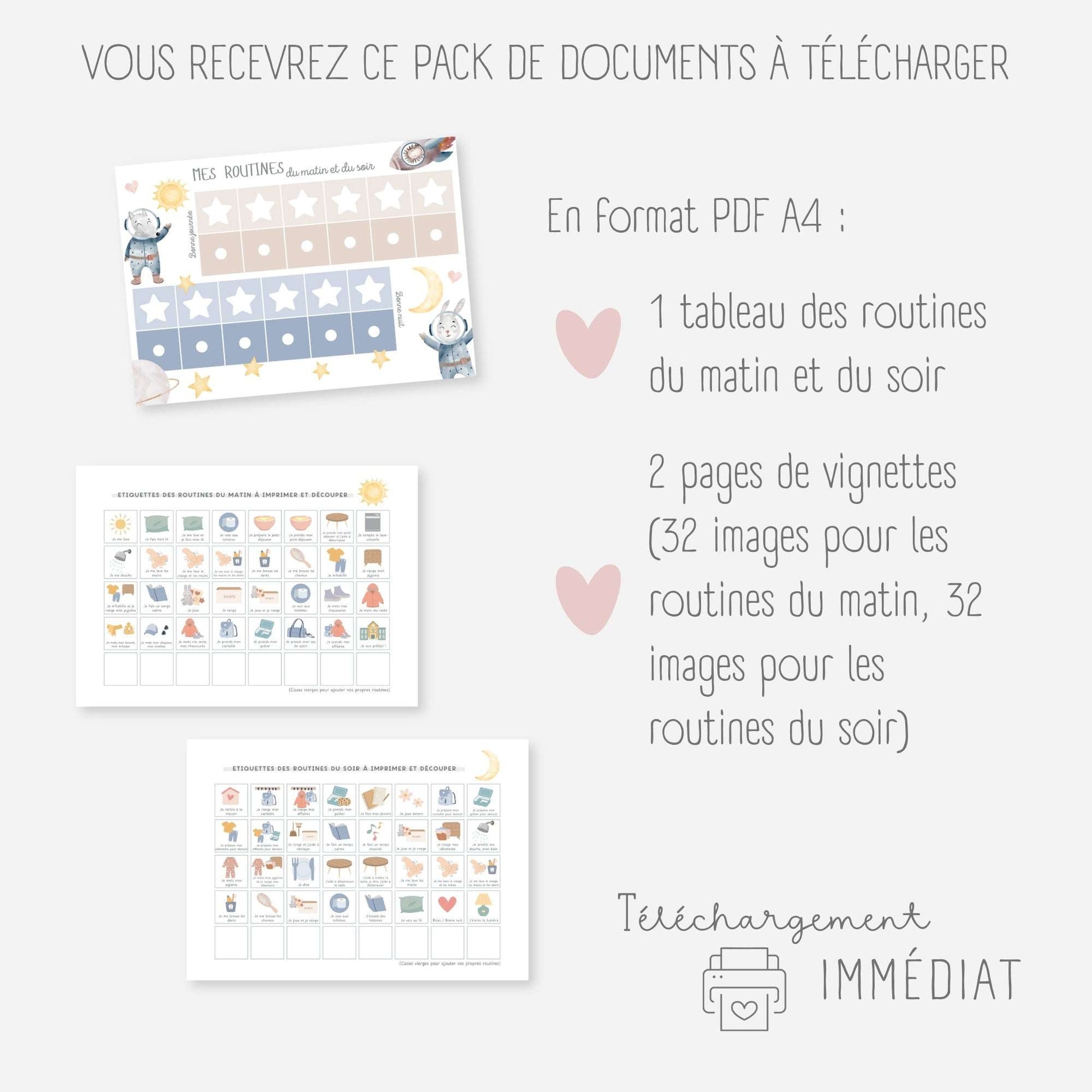 Mon tableau des routines - Espace Little Cabane
