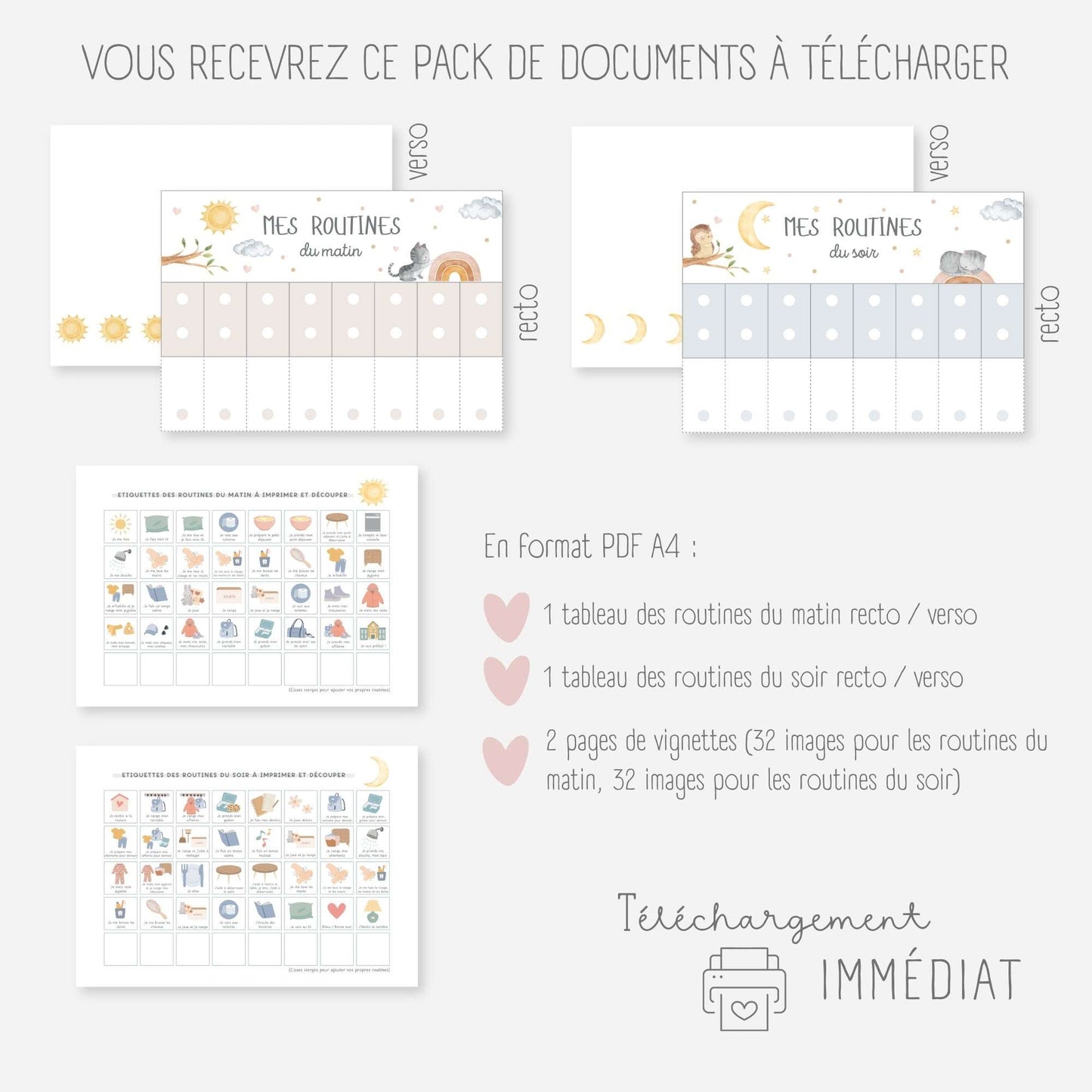 Mes tableaux de routines pliables - Chat Little Cabane