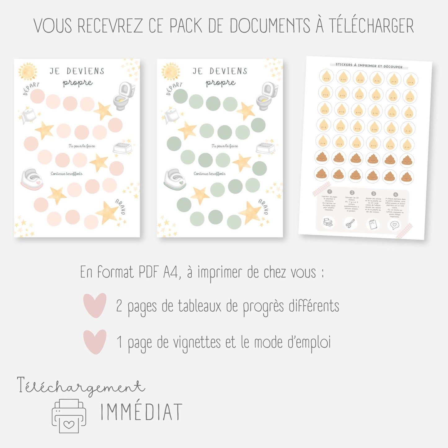 Affiche de propreté - Je vais sur le pot Little Cabane