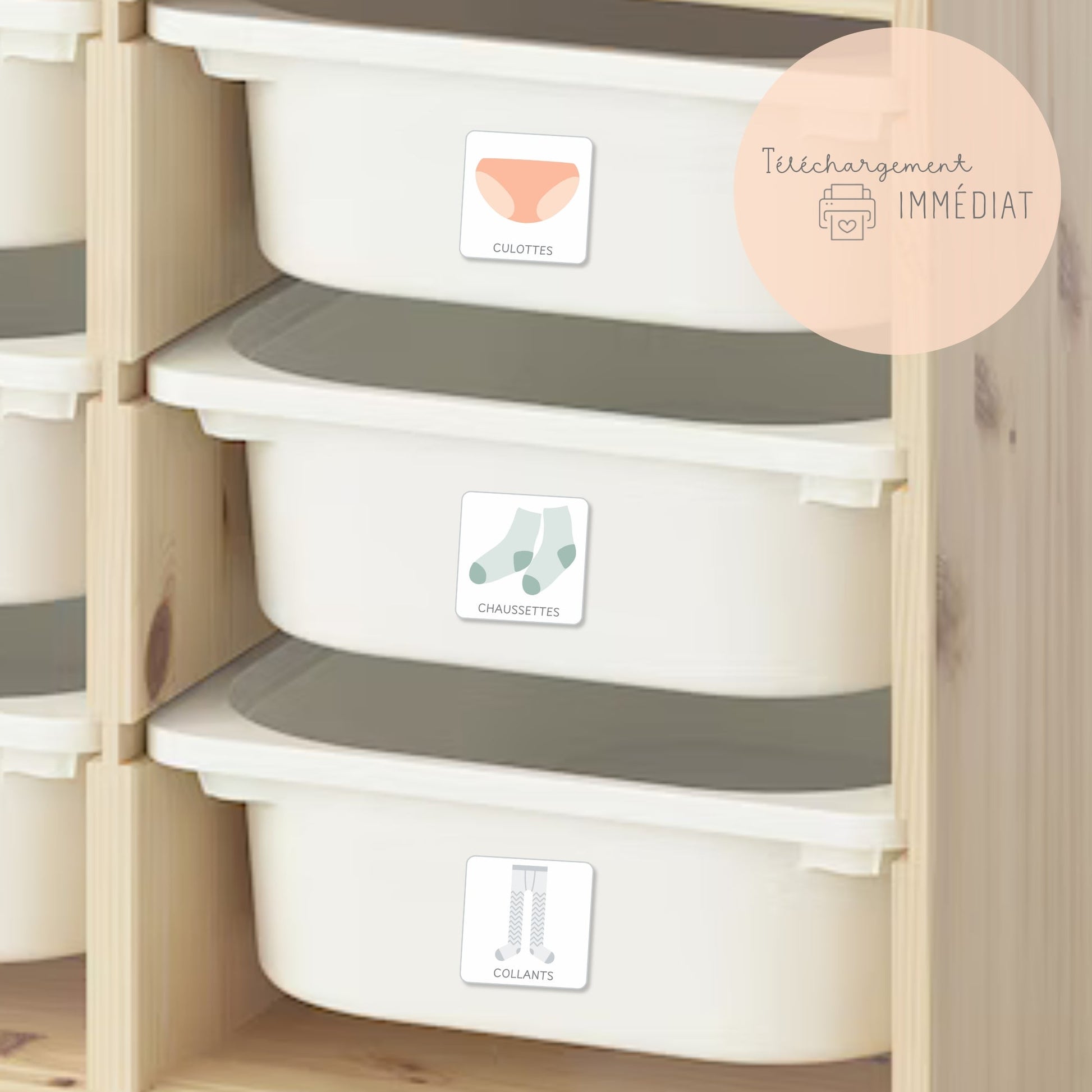Etiquettes rangement des vêtements enfant Little Cabane