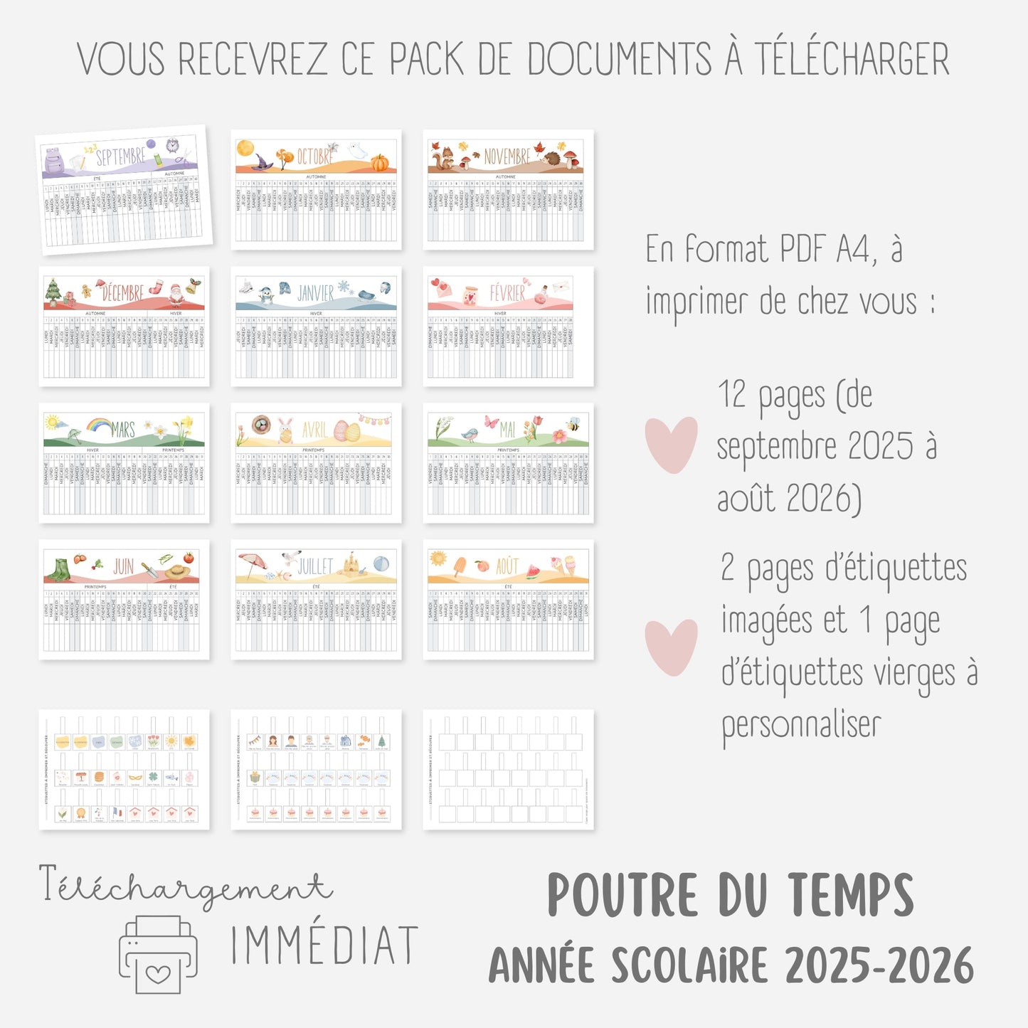 Pack Se repérer dans le temps, Semainiers et Routines Little Cabane