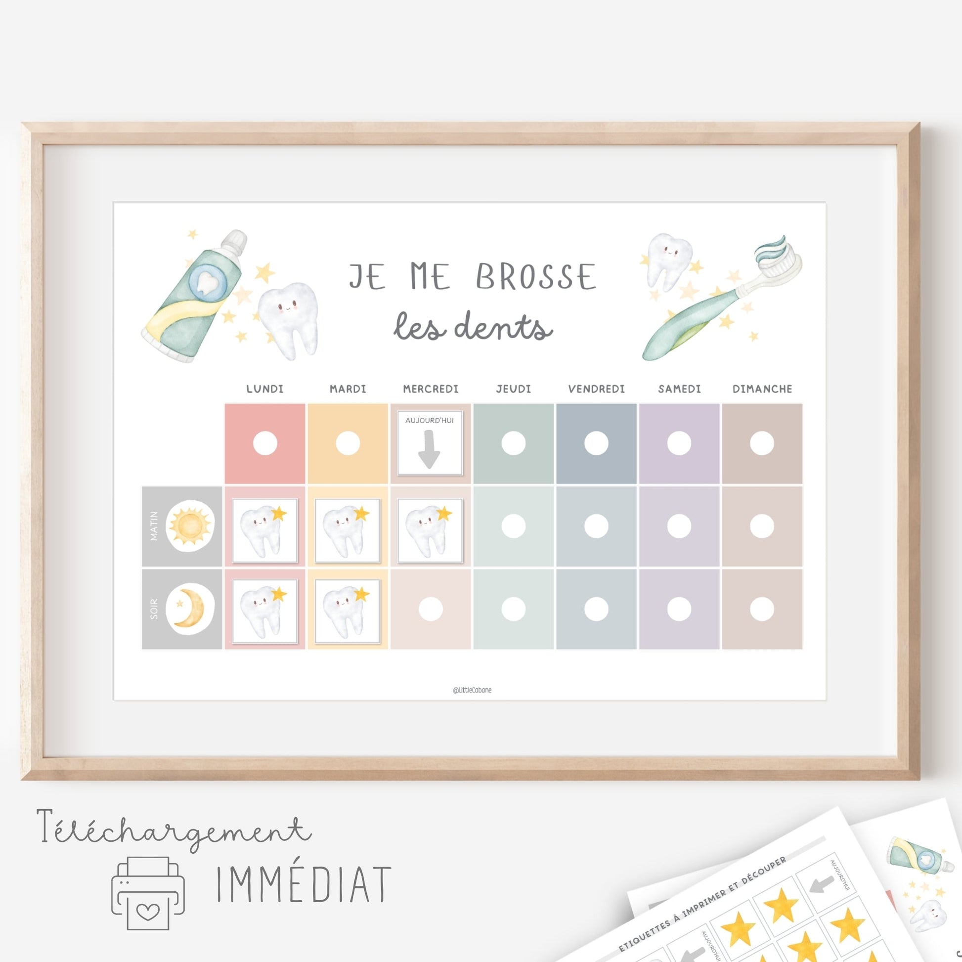 Tableau brossage des dents - Je me brosse les dents Little Cabane