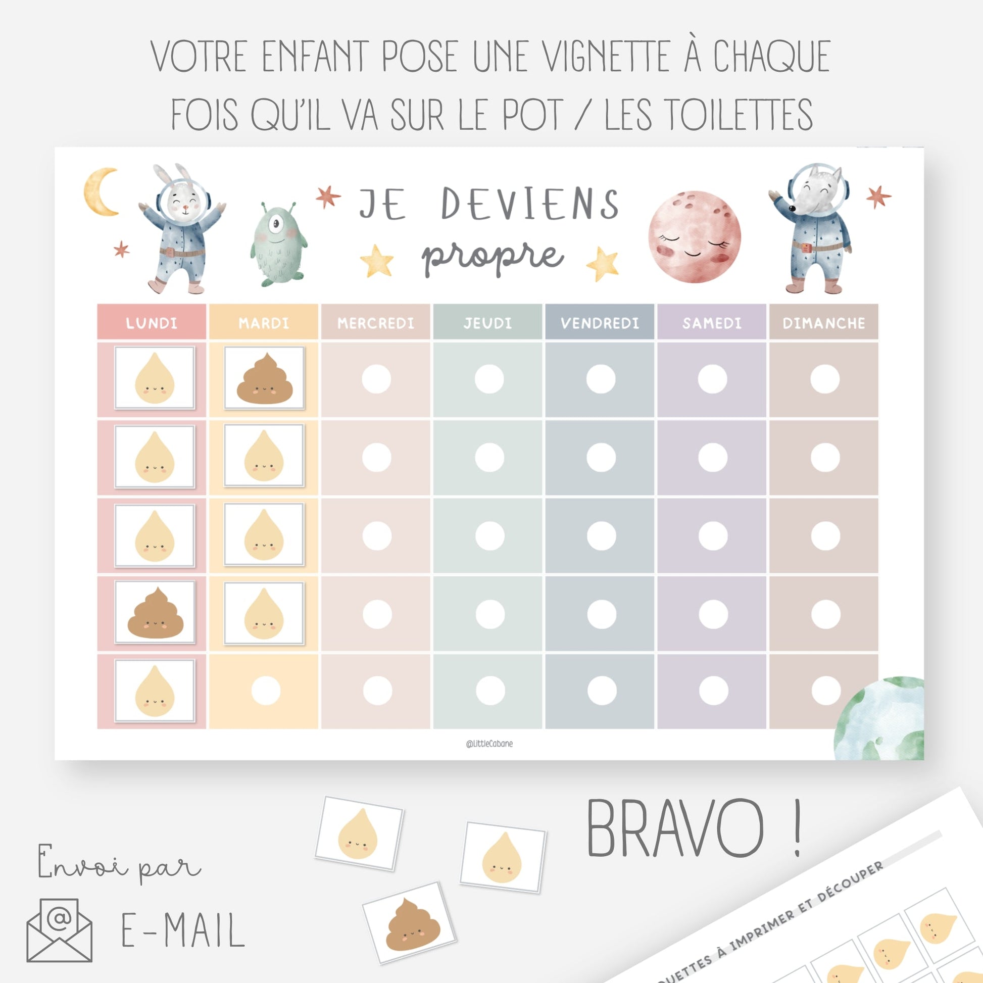 Tableau de propreté - Je vais sur le pot (Copie) Little Cabane