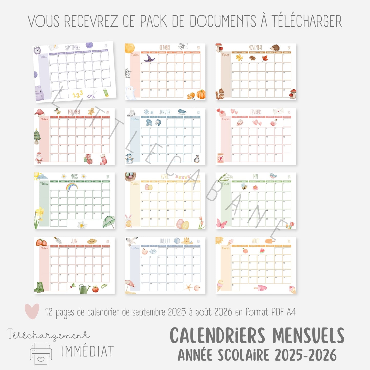Pack Se repérer dans le temps, Semainiers et Routines Little Cabane