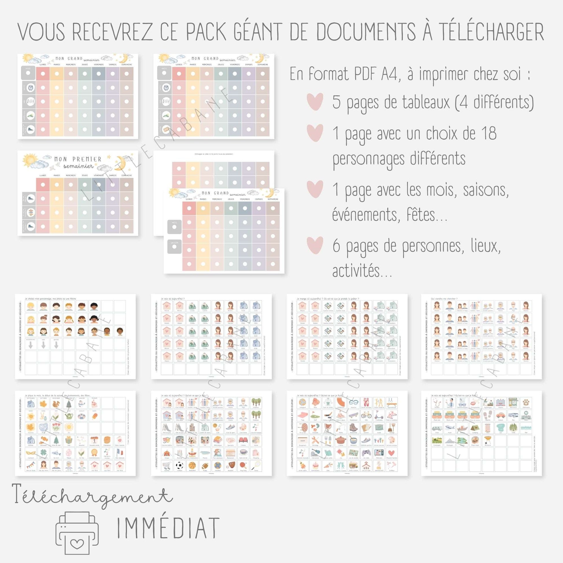 Mon grand semainier, 250 vignettes Little Cabane