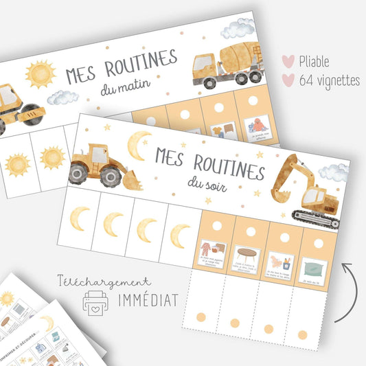Mes tableaux de routines pliables - Chantier Little Cabane