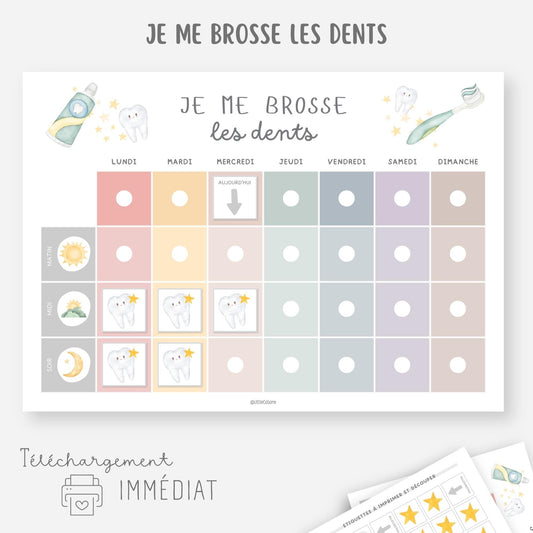 Tableau brossage des dents - Je me brosse les dents Little Cabane