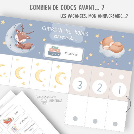 Mon tableau de décompte des jours - Combien de dodos avant ? Little Cabane
