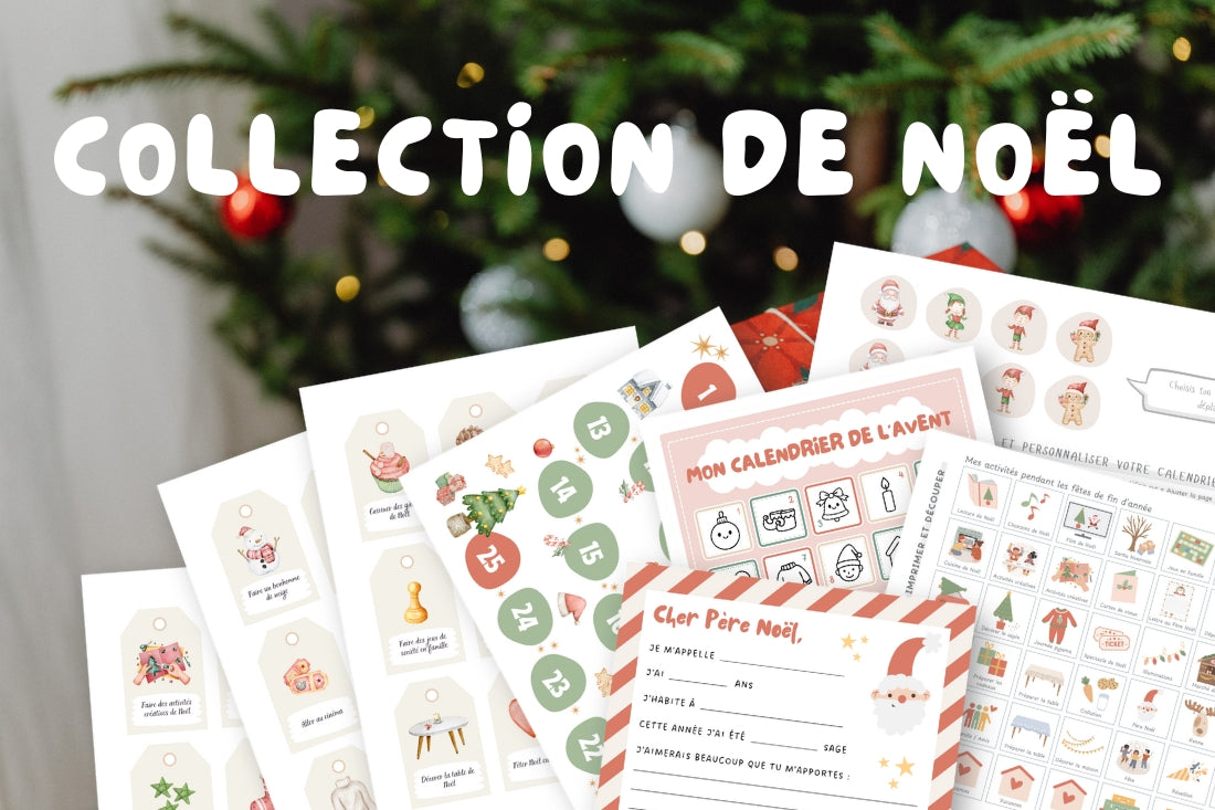 collection outils noel calendrier avent enfant semainier lettre au père noël