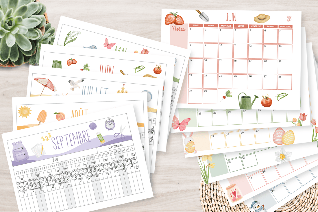 calendrier 2026 poutre du temps montessori 2026 planning enfant famille