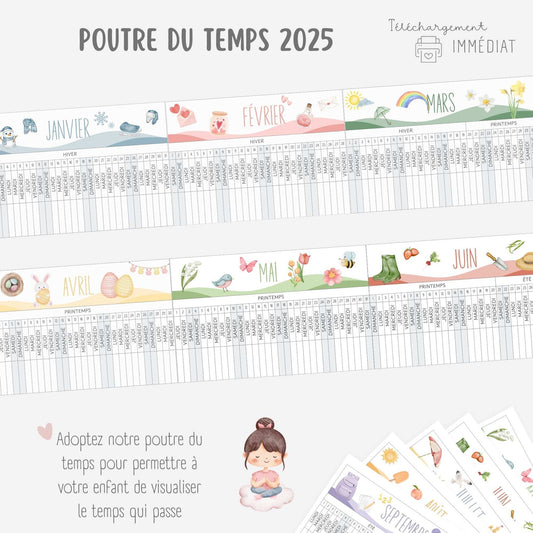 Poutre du temps Montessori 2025 Little Cabane