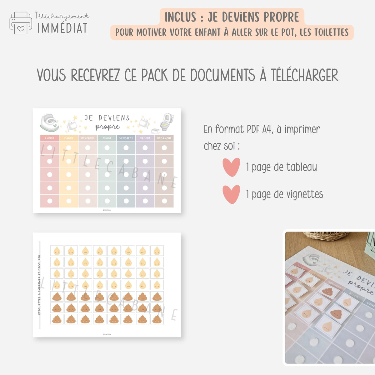 PACK Semainier enfant maternelle, Planning semaine, Routine, Frise du temps, Tableaux de progrès