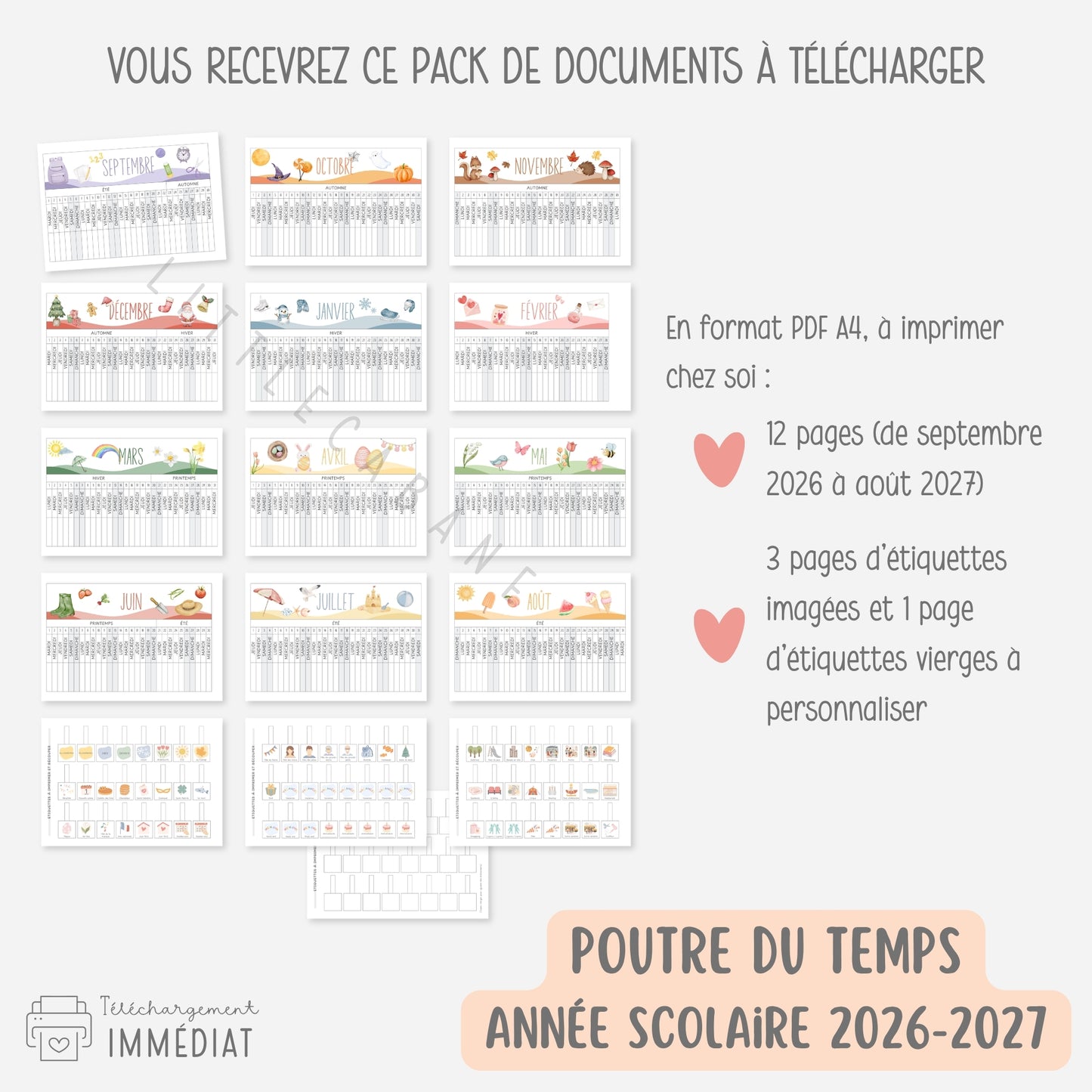 PACK Rentrée école maternelle, Semainiers, Routines, Calendriers et Tableaux de progrès