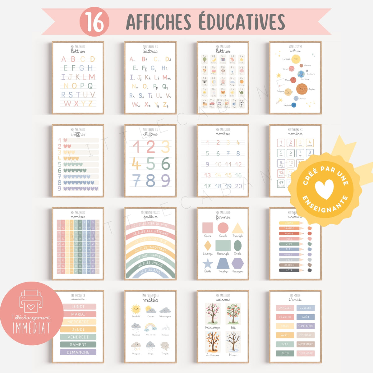 Pack de 16 affiches éducatives