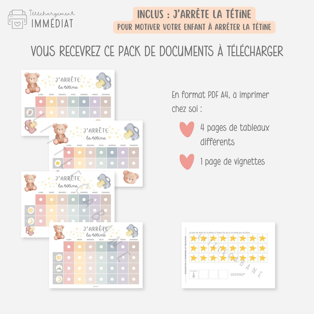 PACK Semainier enfant maternelle, Planning semaine, Routine, Frise du temps, Tableaux de progrès