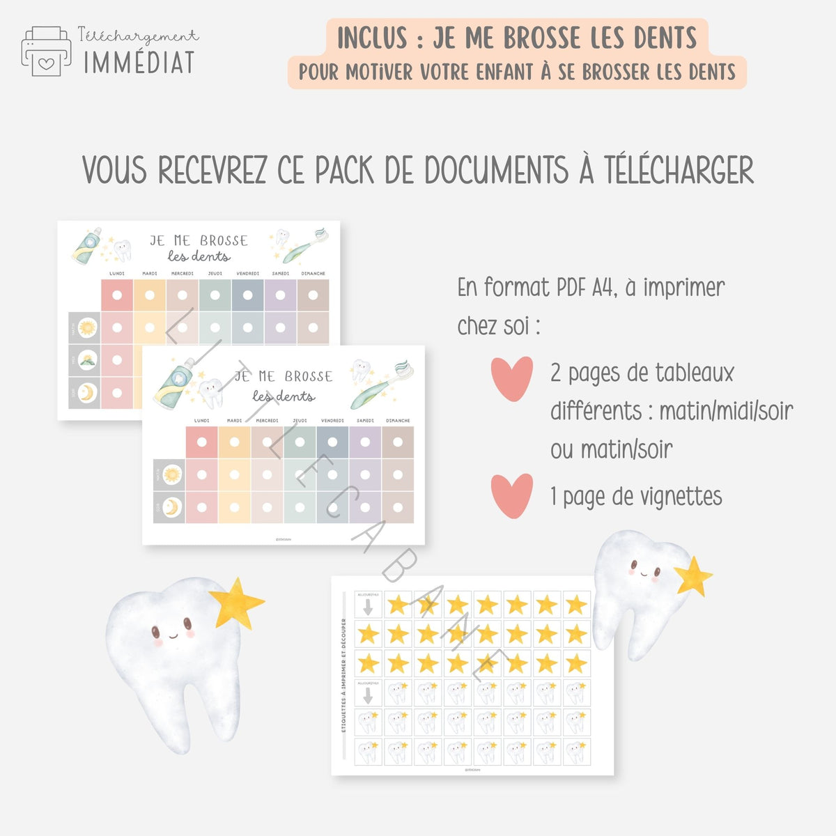 PACK Semainier enfant maternelle, Planning semaine, Routine, Frise du temps, Tableaux de progrès