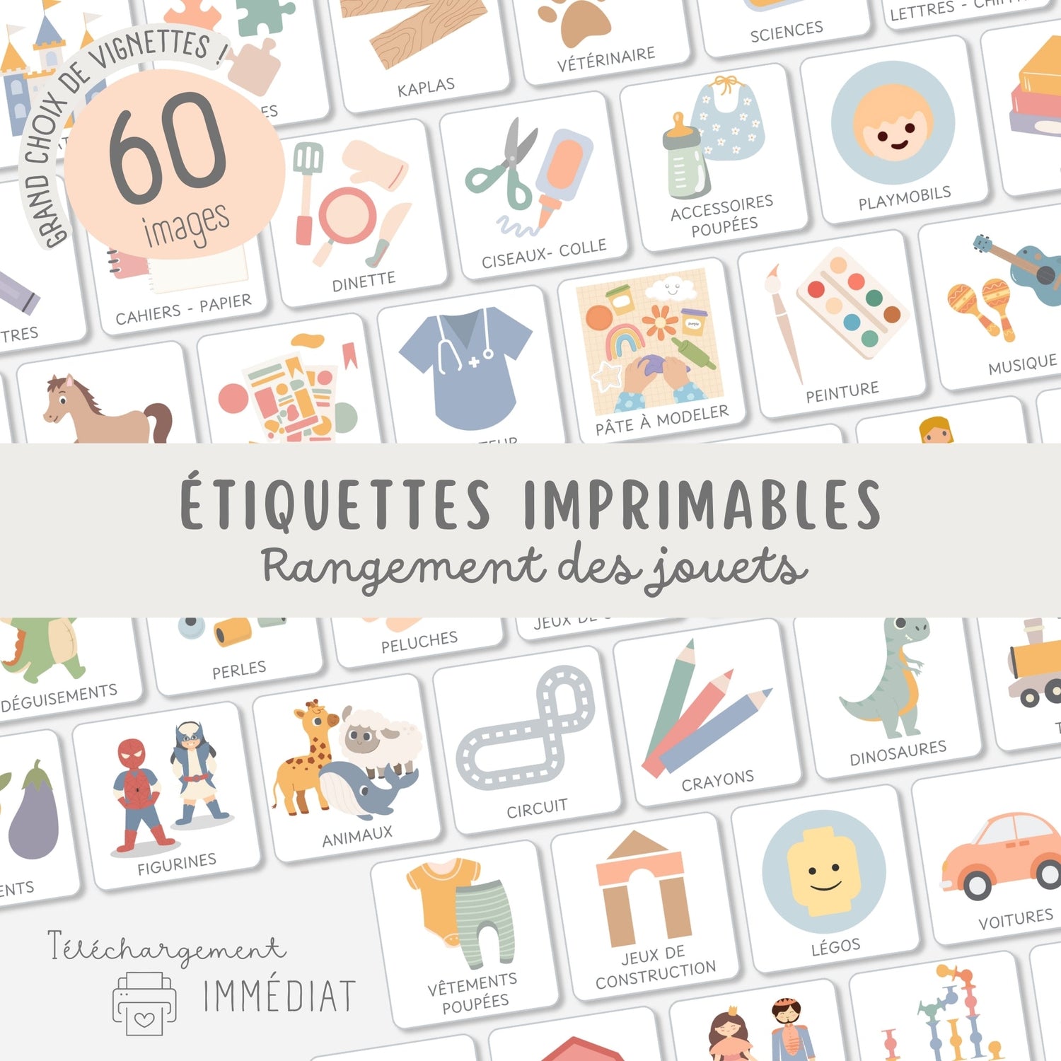Etiquettes rangement des jouets enfant Little Cabane