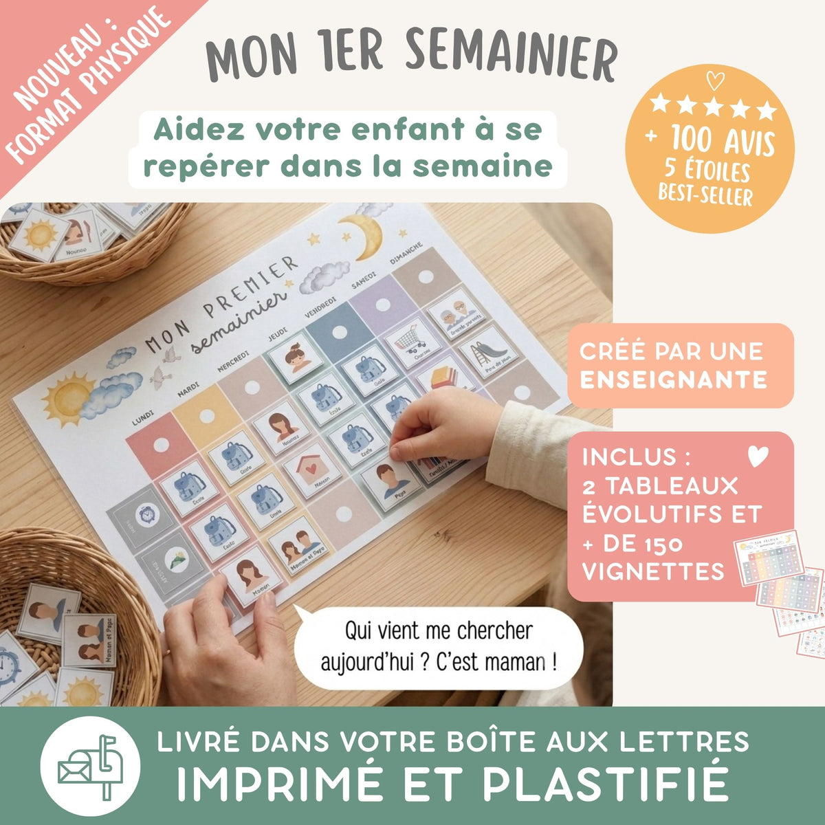 Semainier enfant imprimé et livré