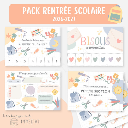 Affiche premier jour d'école, Pack rentrée scolaire