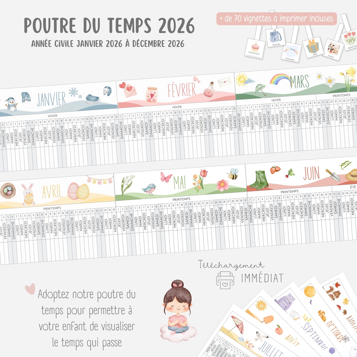 Poutre du temps Montessori 2026