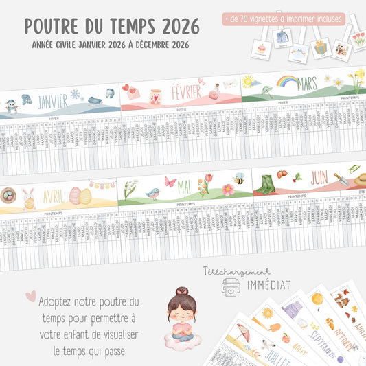 Poutre du temps Montessori 2026